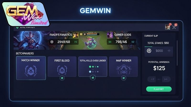 Giao diện cá cược esports thân thiện Gemwin dễ sử dụng 8 giao dien ca cuoc esports than thien gemwin
